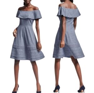 Banana Republic Chambray Off-Shoulder Dress